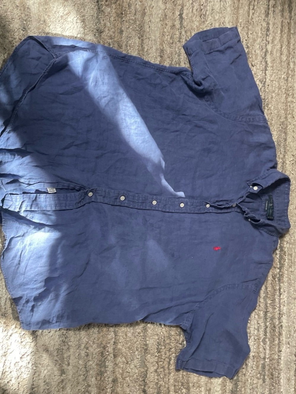vintage polo ralph lauren 100% linen button-up shirt #classic